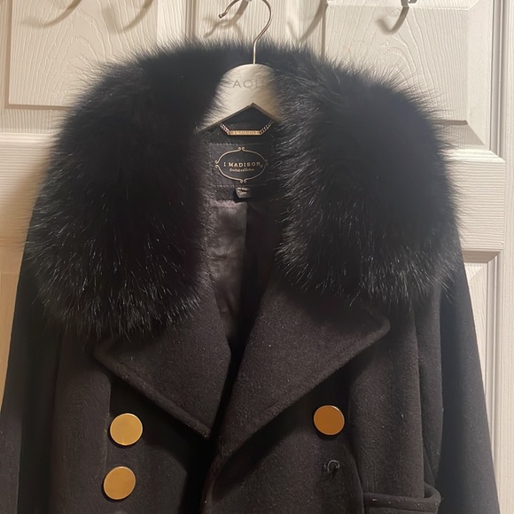 I Madison petite 10 wool with for fox three-quarter coat - Picture 3 of 6